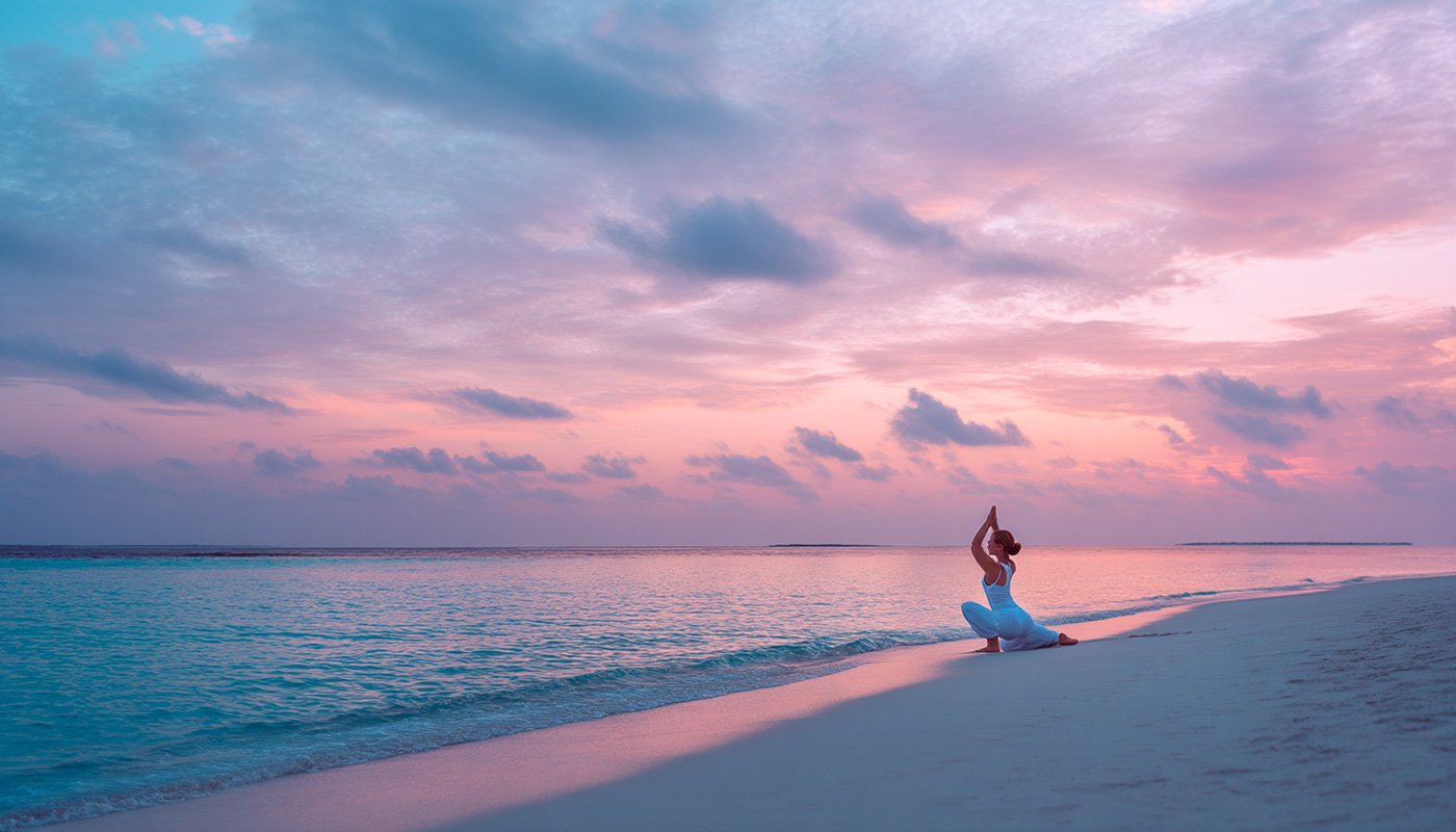practice yoga by the sea